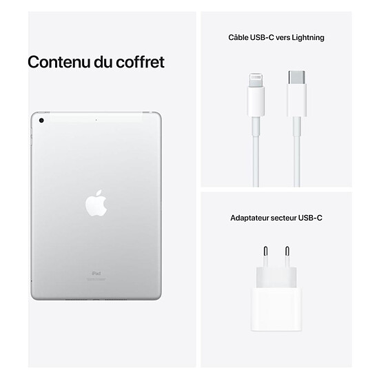 Tablette reconditionnée Apple iPad Wi-Fi + Cellular 10.2 - 256 Go - Argent (9 ème génération) · Reconditionné - Autre vue