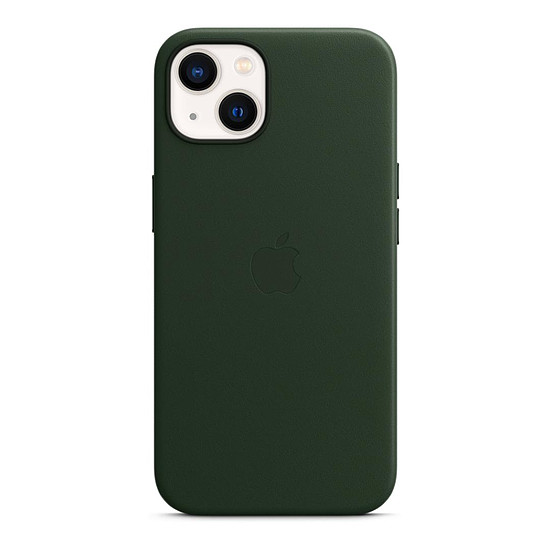 Coque et housse Apple Coque en cuir avec MagSafe pour iPhone 13 - Vert séquoia