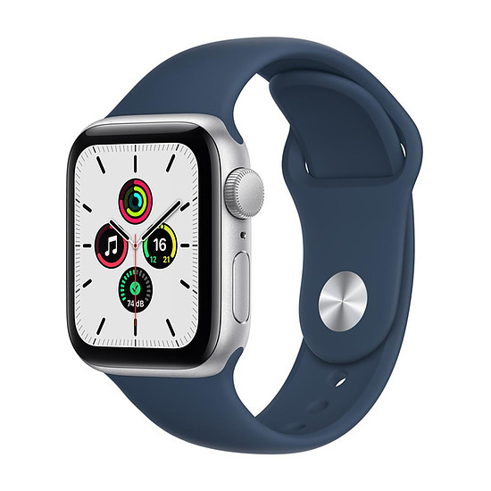 Montre connectée Apple Watch SE Aluminium (Argent - Bracelet Bleu Abysse) - GPS - 40 mm