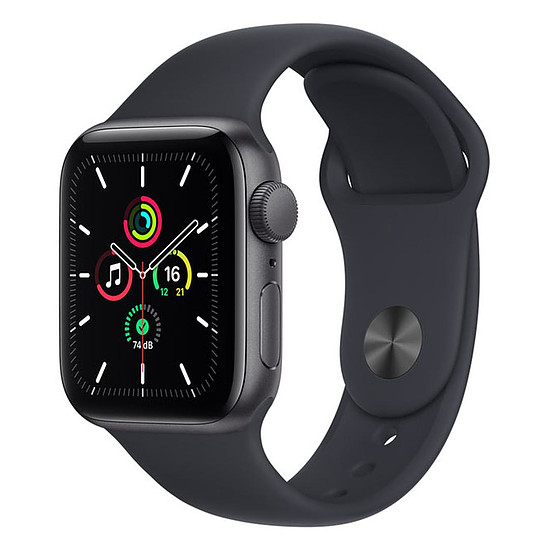 Montre connectée Apple Watch SE Aluminium (Gris sidéral - Bracelet Sport Minuit ) - GPS - 40 mm