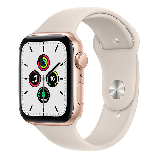 Montre connectée Apple Watch SE Aluminium (Or - Bracelet Sport Lumière Stellaire) - GPS - 44 mm