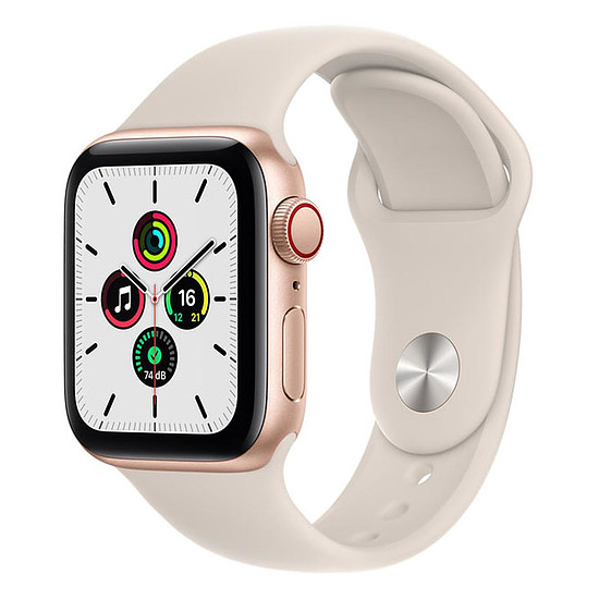 Montre connectée Apple Watch SE Aluminium (Or - Bracelet Sport Lumière Stellaire) - Cellular - 40 mm