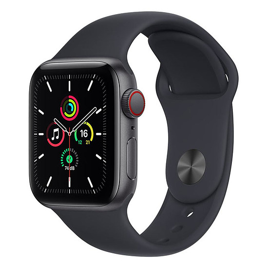 Montre connectée Apple Watch SE Aluminium (Gris sidéral - Bracelet Sport Minuit) - Cellular - 40 mm