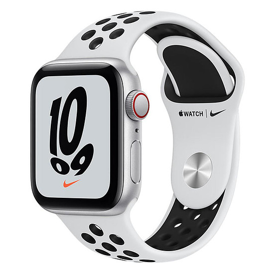 Montre connectée Apple Watch Nike SE Aluminium (Argent - Bracelet Sport  Platine Pur / Noir) - Cellular - 40 mm