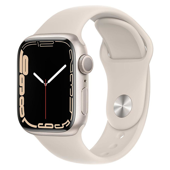 Montre connectée Apple Watch Series 7 Aluminium (Lumière stellaire - Bracelet Sport Lumière stellaire) - GPS - 41 mm