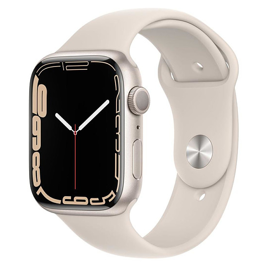 Montre connectée Apple Watch Series 7 Aluminium (Lumière stellaire - Bracelet Sport Lumière stellaire) - GPS - 45 mm