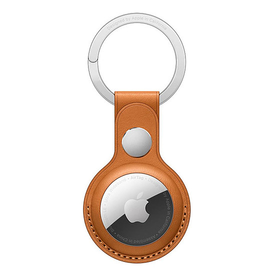 Accessoires montre et bracelet Apple Porte-Clés en cuir AirTag Ocre