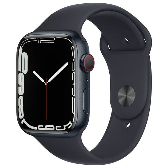 Montre connectée Apple Watch Series 7 Aluminium (Minuit - Bracelet Sport Minuit) - Cellular - 45 mm