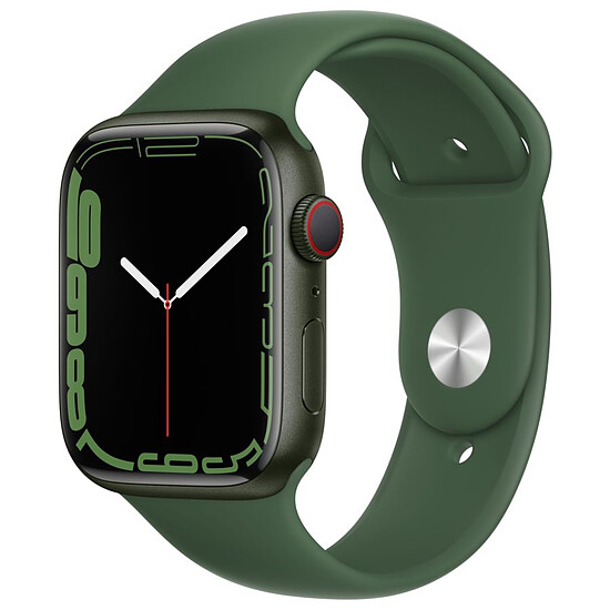 Montre connectée Apple Watch Series 7 Aluminium (Vert - Bracelet Sport Vert) - Cellular - 45 mm