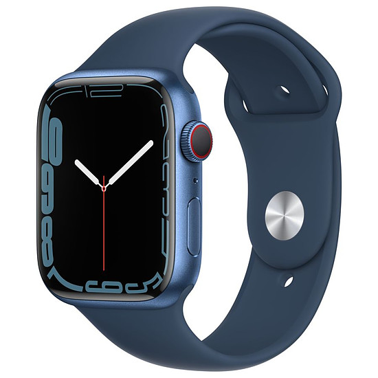 Montre connectée Apple Watch Series 7 Aluminium (Bleu- Bracelet Sport Bleu) - Cellular - 45 mm