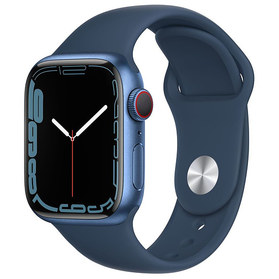 Montre connectée Apple Watch Series 7 Aluminium (Bleu - Bracelet Sport Bleu) - Cellular - 41 mm