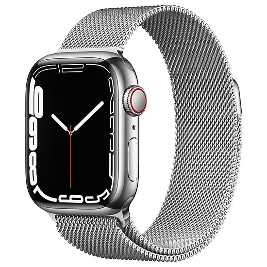 Montre connectée Apple Watch Series 7 Acier inoxydable (Argent - Bracelet Milanais Argent) - Cellular - 41 mm