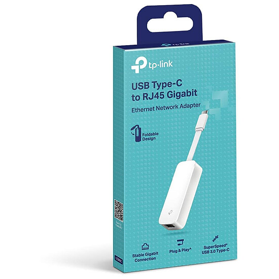 Carte réseau TP-Link UE300C - Adaptateur USB Type-C vers Gigabit Ethernet - Autre vue
