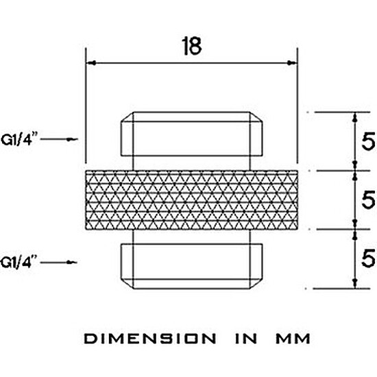 Watercooling Custom Barrow Extension Mâle vers Mâle 5 mm - Noir (TB2D-MINI01) - Autre vue