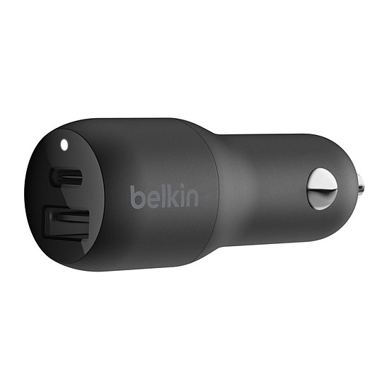 Chargeur Belkin Boost Charge Chargeur de voiture 2 ports USB-C PD (18W) + USB-A (12W)