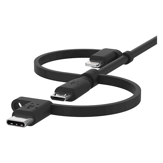 Adaptateur USB Belkin Câble USB-A vers USB-C, Lightning ou Micro-USB - 1m - Autre vue