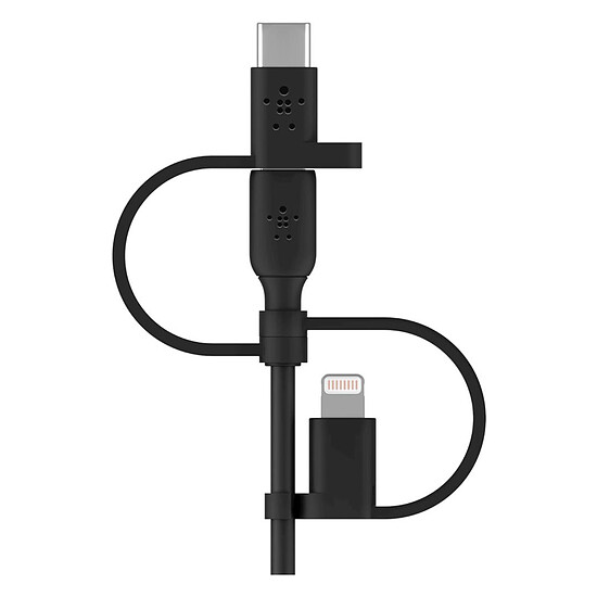 Adaptateur USB Belkin Câble USB-A vers USB-C, Lightning ou Micro-USB - 1m - Autre vue
