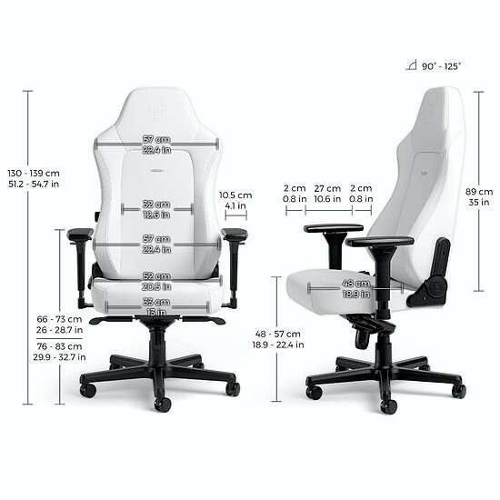 Fauteuil gamer Noblechairs HERO - White Edition - Autre vue