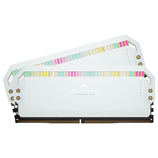 Mémoire Corsair Dominator Platinum RGB White - 2 x 16 Go (32 Go) - DDR5 5600 MHz - CL36