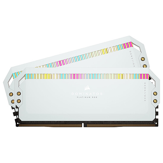 Mémoire Corsair Dominator Platinum RGB White - 2 x 16 Go (32 Go) - DDR5 5200 MHz - CL40