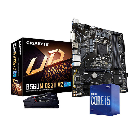 Kit upgrade PC Intel Core i5 10400F - Gigabyte B560 - RAM 16Go 3200Mhz