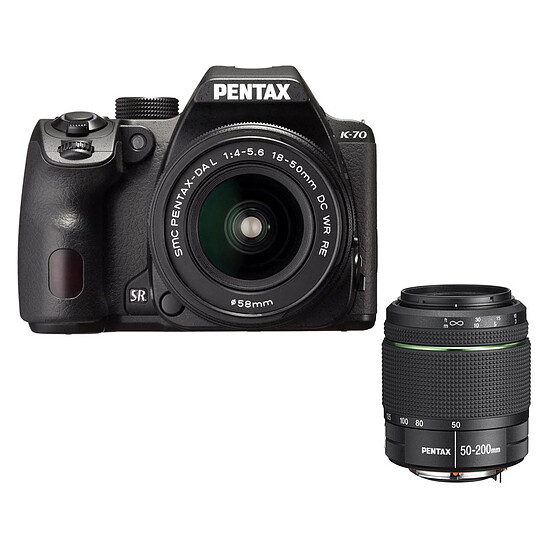 Appareil photo Reflex Pentax K70 + DA 18-50mm WR RE + DA 50-200mm ED WR