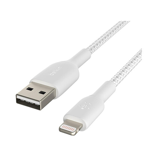 Adaptateur USB Belkin Câble USB-A vers Lightning MFI renforcé (blanc) - 3 m - Autre vue