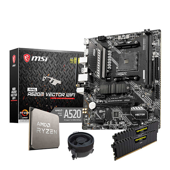 Kit upgrade PC AMD R3 1200AF - MSI A520M - RAM 16 Go 3200MHz