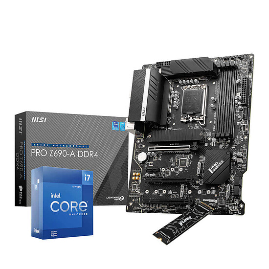 Kit upgrade PC Intel Core i7 12700KF - MSI Z690 D4 - SSD 1 To