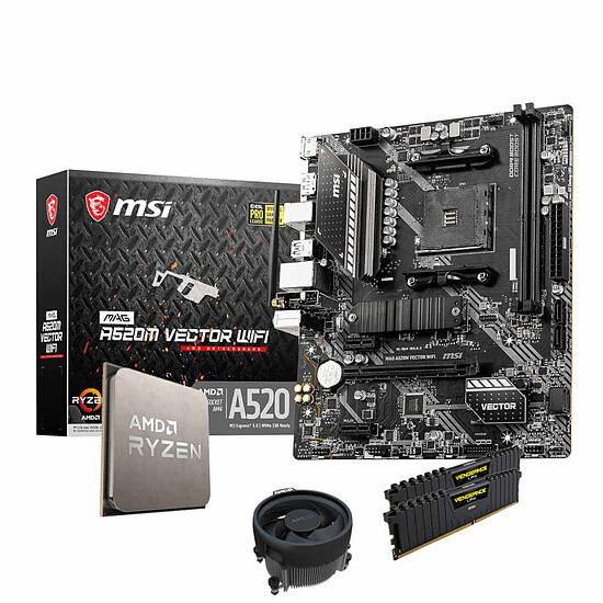 Kit upgrade PC AMD R5 1600AF - MSI A520M - RAM 16 Go 3200MHz