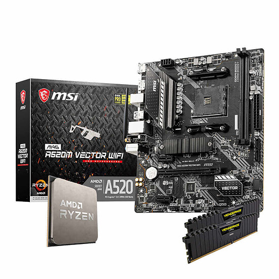 Kit upgrade PC AMD R3 1200AF - MSI A520M - RAM 16 Go 3200MHz