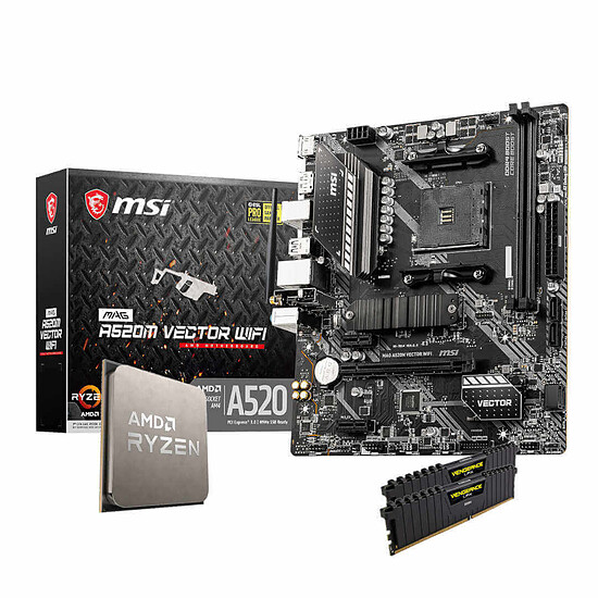Kit upgrade PC AMD R5 1600AF - MSI A520M - RAM 16 Go 3200MHz