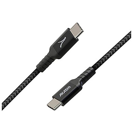 Câble USB Akashi Câble Eco Kevlar USB-C vers USB-C Noir - 1.5 m