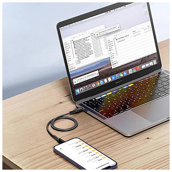 Câble USB Akashi Câble Eco Kevlar USB-C vers USB-C Noir - 1.5 m - Autre vue