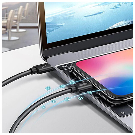 Câble USB Akashi Câble Eco USB-C vers USB-C Noir - 1 m - Autre vue