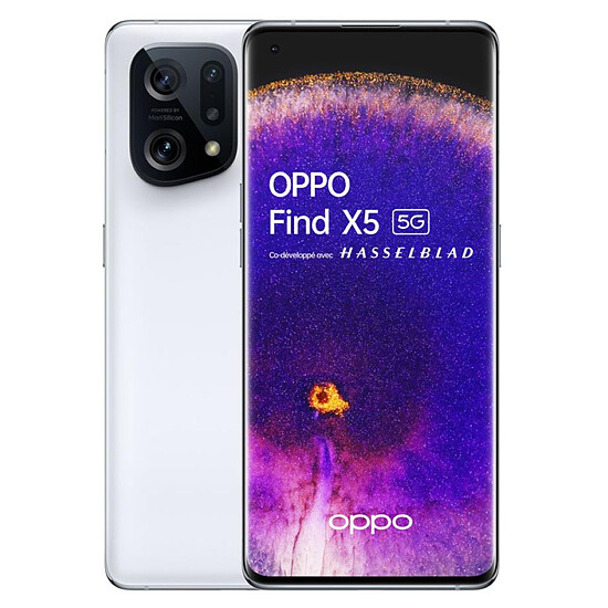 Smartphone et téléphone mobile Oppo Find X5 5G Blanc - 256 Go - 8 Go