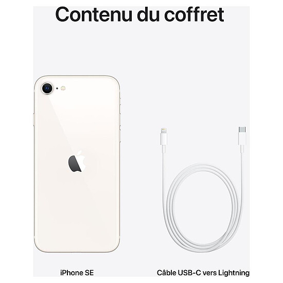 Smartphone reconditionné Apple iPhone SE 5G (Lumière Stellaire) - 128 Go · Reconditionné - Autre vue