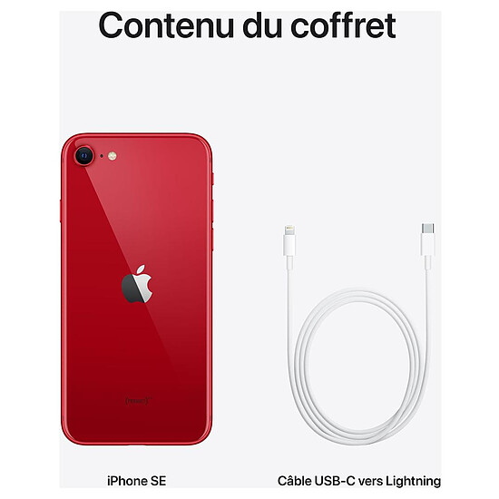 Smartphone reconditionné Apple iPhone SE 5G (PRODUCT)RED - 128 Go · Reconditionné - Autre vue