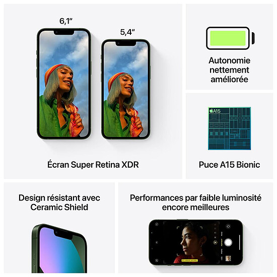Smartphone reconditionné Apple iPhone 13 (Vert) - 256 Go · Reconditionné - Autre vue