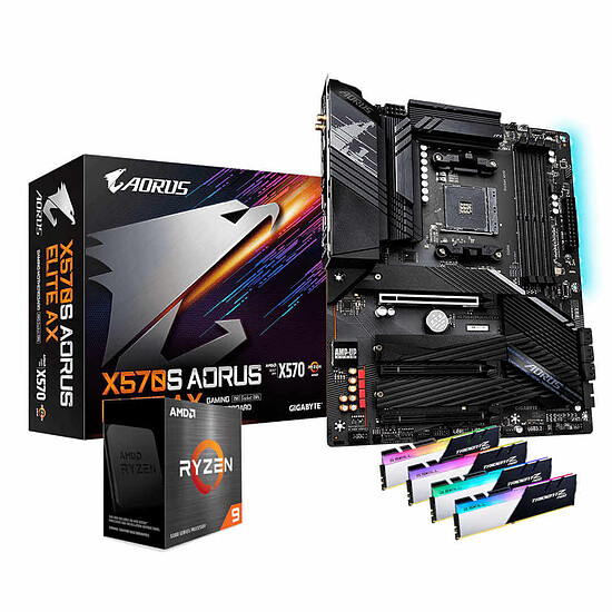 Kit upgrade PC AMD Ryzen 9 5950X - Aorus X570S - G.Skill 32 Go 3600 MHz