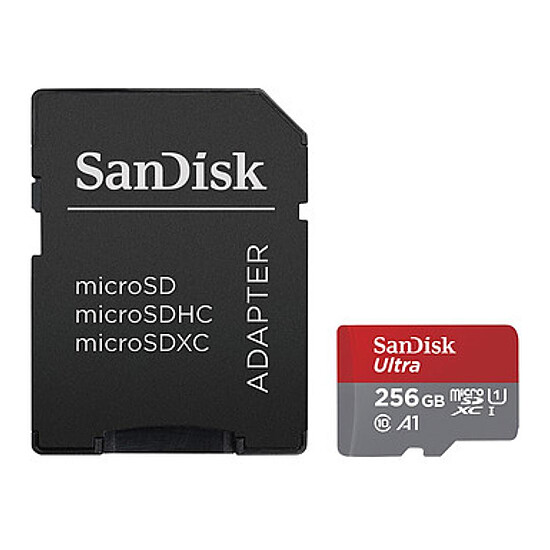 Carte mémoire SanDisk Ultra Chromebook microSD UHS-I U1 256 Go + Adaptateur SD