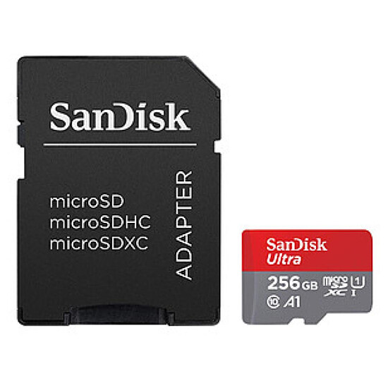 Carte mémoire SanDisk Ultra microSD UHS-I U1 256 Go + Adaptateur SD