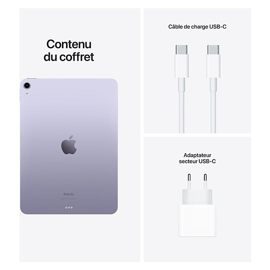 Tablette reconditionnée Apple iPad Air 2022 10,9 pouces Wi-Fi - 64 Go - Mauve (5 ème génération) · Reconditionné - Autre vue
