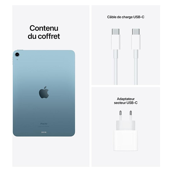 Tablette reconditionnée Apple iPad Air 2022 10,9 pouces Wi-Fi - 64 Go - Bleu (5 ème génération) · Reconditionné - Autre vue
