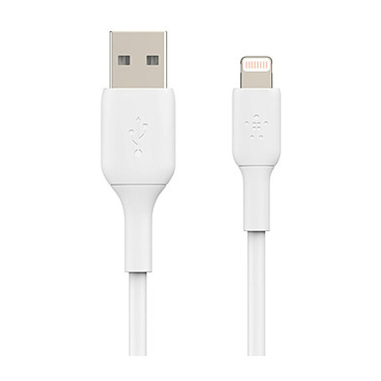Adaptateur USB Belkin Câble USB-A vers Lightning MFI (blanc) - 3 m - Autre vue