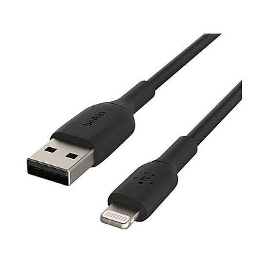 Adaptateur USB Belkin Câble USB-A vers Lightning MFI (noir) - 15 cm - Autre vue