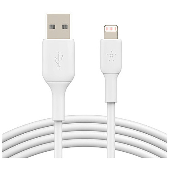 Adaptateur USB Belkin Câble USB-A vers Lightning MFI (blanc) - 15 cm - Autre vue