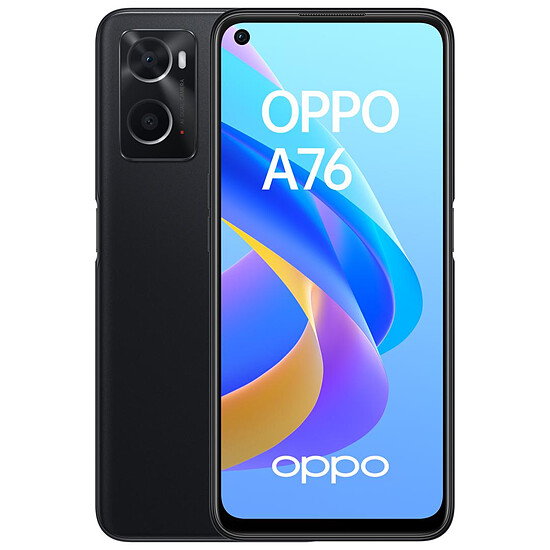 Smartphone OPPO A76 4G (Noir brillant) - 128 Go - 4 Go