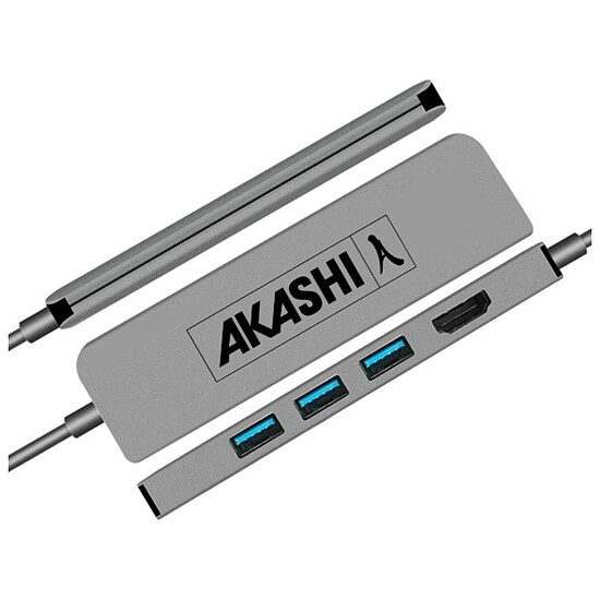 Adaptateurs et câbles Akashi HUB 5 EN 1 - USB TYPE-C - Autre vue