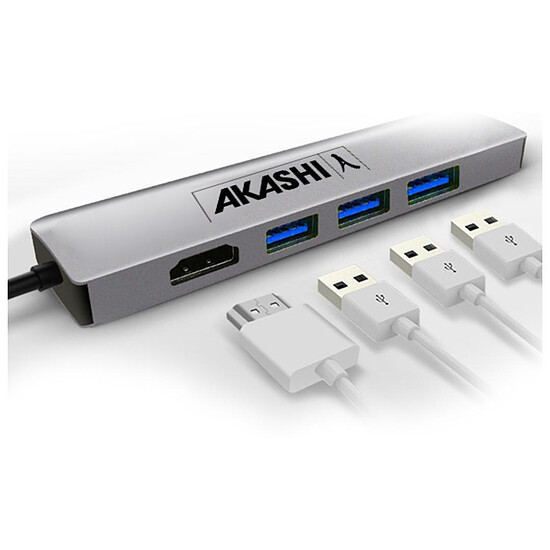 Adaptateurs et câbles Akashi HUB 5 EN 1 - USB TYPE-C - Autre vue